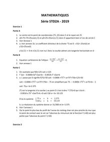 Bac 2019 : le corrigé du sujet de mathématiques en filière STD2A
