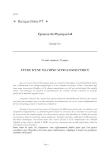 Physique A 2000 Classe Prepa PT Banque Filière PT