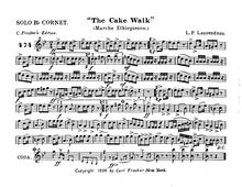 Partition Solo B♭ Cornet, pour Cake Walk, Marche Ethiopienne, D♭ major