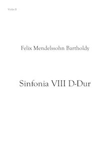 Partition violon II, corde Symphony No.8 en D major, Sinfonia VIII