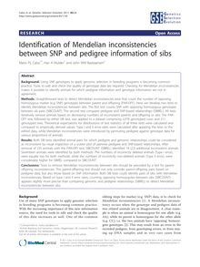 Identification of Mendelian inconsistencies between SNP and pedigree information of sibs