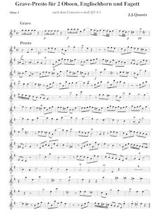 Partition parties complètes, Concerto pour 2 flûtes en E minor, Quantz, Johann Joachim