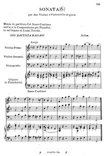 Partition complète, Sonata 6 per due Violini e violoncelle se piace