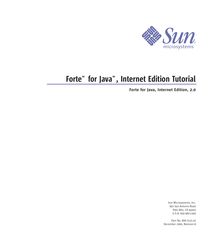 Forte   for Java  ,Internet Edition Tutorial