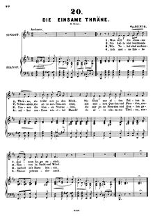 Partition No. , Die einsame Thräne (Heinrich Heine), chansons, Op.32