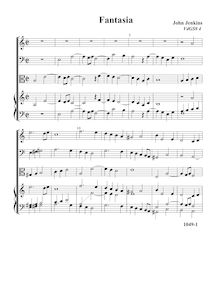 Partition Fantasia VdGS No. 4 - partition complète, fantaisies et Pavin pour 3 violes de gambe et orgue