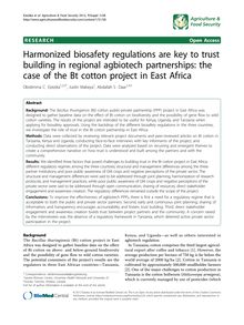 Harmonized biosafety regulations are key to trust building in regional agbiotech partnerships: the case of the Bt cotton project in East Africa