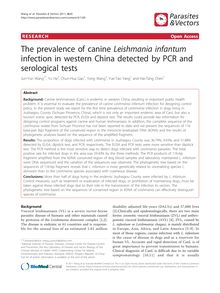 The prevalence of canine Leishmania infantuminfection in western China detected by PCR and serological tests