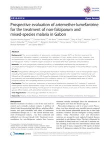 Prospective evaluation of artemether-lumefantrine for the treatment of non-falciparum and mixed-species malaria in Gabon