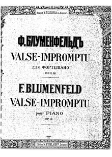 Partition complète, Valse-Impromptu pour piano, Op. 16, Blumenfeld, Felix