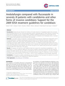 Anidulafungin compared with fluconazole in severely ill patients with candidemia and other forms of invasive candidiasis: Support for the 2009 IDSA treatment guidelines for candidiasis