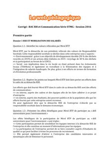 Baccalauréat Ressources Humaines et Communication 2016 - Série STMG