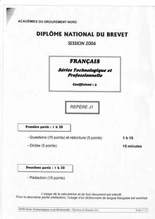 Brevet francais session 2006