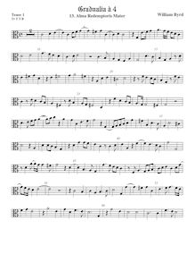 Partition ténor viole de gambe 1, alto clef, Gradualia I, Byrd, William par William Byrd