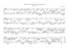 Partition , Wenn dich Unglück tut greifen an, BWV 1104 (Original version), pour Neumeister Collection, BWV 1090-1120