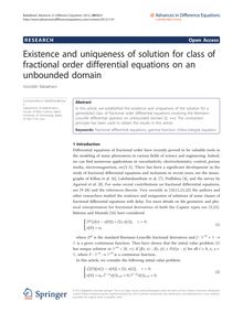 Existence and uniqueness of solution for class of fractional order differential equations on an unbounded domain