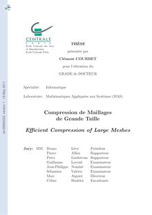 Compression de maillages de grande taille, Efficient compression of large meshes