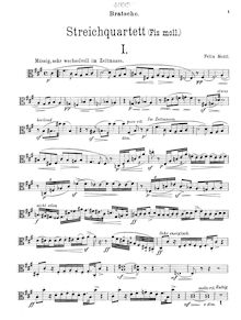 Partition viole de gambe, corde quatuor No.1, F♯ minor, Mottl, Felix