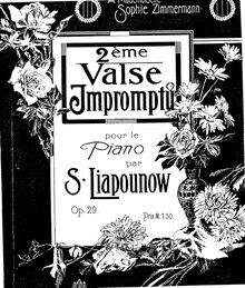 Partition complète, Valse-Impromptu No.2, Op.29, Lyapunov, Sergey