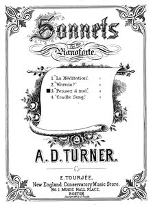 Partition , Pensez à Moi, Sonnets pour pour Piano, Turner, Alfred Dudley