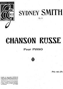 Partition complète, Chanson Russe, Smith, Sydney