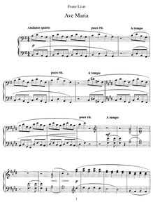 Partition complète (S.545), Ave Maria IV, G major, Liszt, Franz