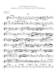 Partition hautbois 1, 2, Symphony No.6, Pathétique / Патетическая (Pateticheskaya)