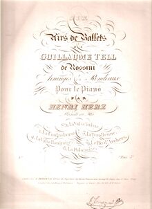 Partition complète, 6 Airs de ballets de  Guillaume Tell  de Rossini