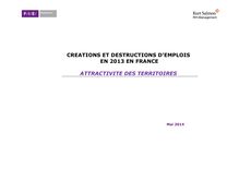 Créations et destructions d’emplois en France en 2013