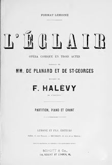 Partition complète, L éclair, Opéra comique en trois actes, Halévy, Fromental