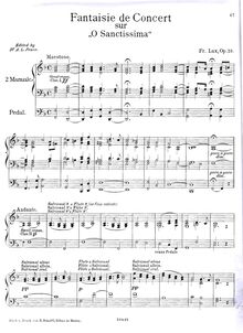 Partition complète, Fantaisie de Concert sur  O Sanctissima  (Sicilian Mariners  Hymn)