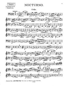 Partition de violoncelle, Nocturne, Schubert Fantasie