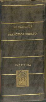 Partition Act I, Francesca Donato, ossia Corinto distrutta, Melodramma