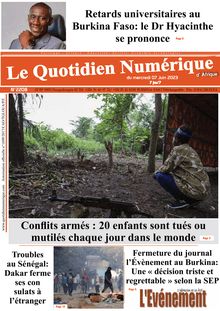 Le Quotidien Numérique d’Afrique N° 2208 - Du mercredi 7 juin 2023