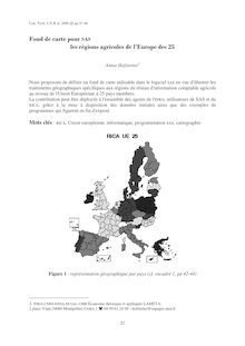 Fond de carte pour SAS : les rgions agricoles de l Europe des