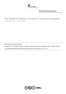 The Viandier of Taillevent. An edition of all Extant manuscripts  ; n°16 ; vol.8, pg 240-241