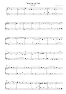 Partition complète (moderne notation), Fugue pour orgue