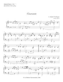 Partition Courante, 7 clavecin pièces from Bauyn Manuscript, Froberger, Johann Jacob