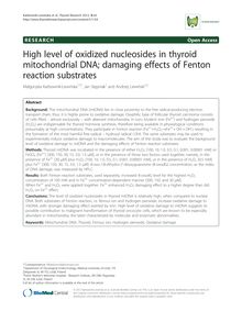 High level of oxidized nucleosides in thyroid mitochondrial DNA; damaging effects of Fenton reaction substrates