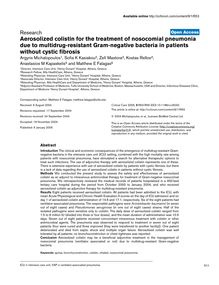 Aerosolized colistin for the treatment of nosocomial pneumonia due to multidrug-resistant Gram-negative bacteria in patients without cystic fibrosis