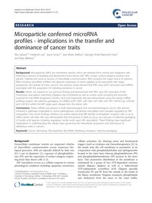 Microparticle conferred microRNA profiles - implications in the transfer and dominance of cancer traits
