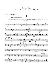 Partition violoncelles, Serenade pour corde orchestre, Op.20, Elgar, Edward par Edward Elgar
