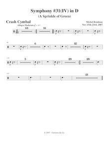 Partition Crash cymbal, Symphony No.31, D major, Rondeau, Michel