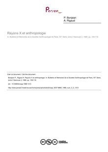 Rayons X et anthropologie - article ; n°2 ; vol.3, pg 109-116