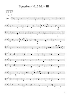 Partition violoncelles, Symphony No.2 en E-flat major, E♭ major par Alex Chase
