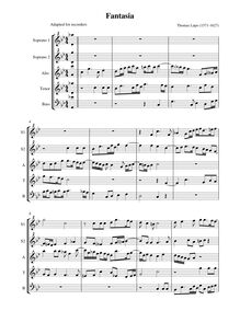 Partition complète (alto notation, SSATB enregistrements), Fantasia par Thomas Lupo