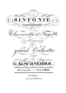 Partition basson solo (600 dpi monochrome), Concertos pour vents, Opp.83-90 par Georg Abraham Schneider