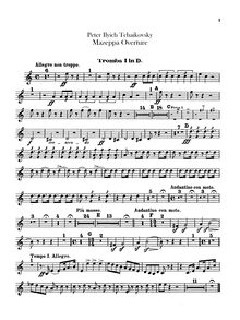 Partition trompette 1, 2 (D), Mazeppa, Мазепа, Tchaikovsky, Pyotr