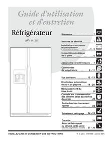 Notice Réfrigérateur Frigidaire  FRSHB5EHPB2