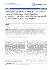 Chloroquine treatment of ARPE-19 cells leads to lysosome dilation and intracellular lipid accumulation: possible implications of lysosomal dysfunction in macular degeneration